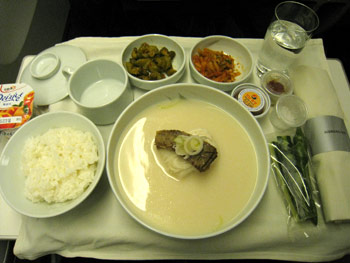 大韓航空ビジネスクラス　ニュージーランド線　機内食